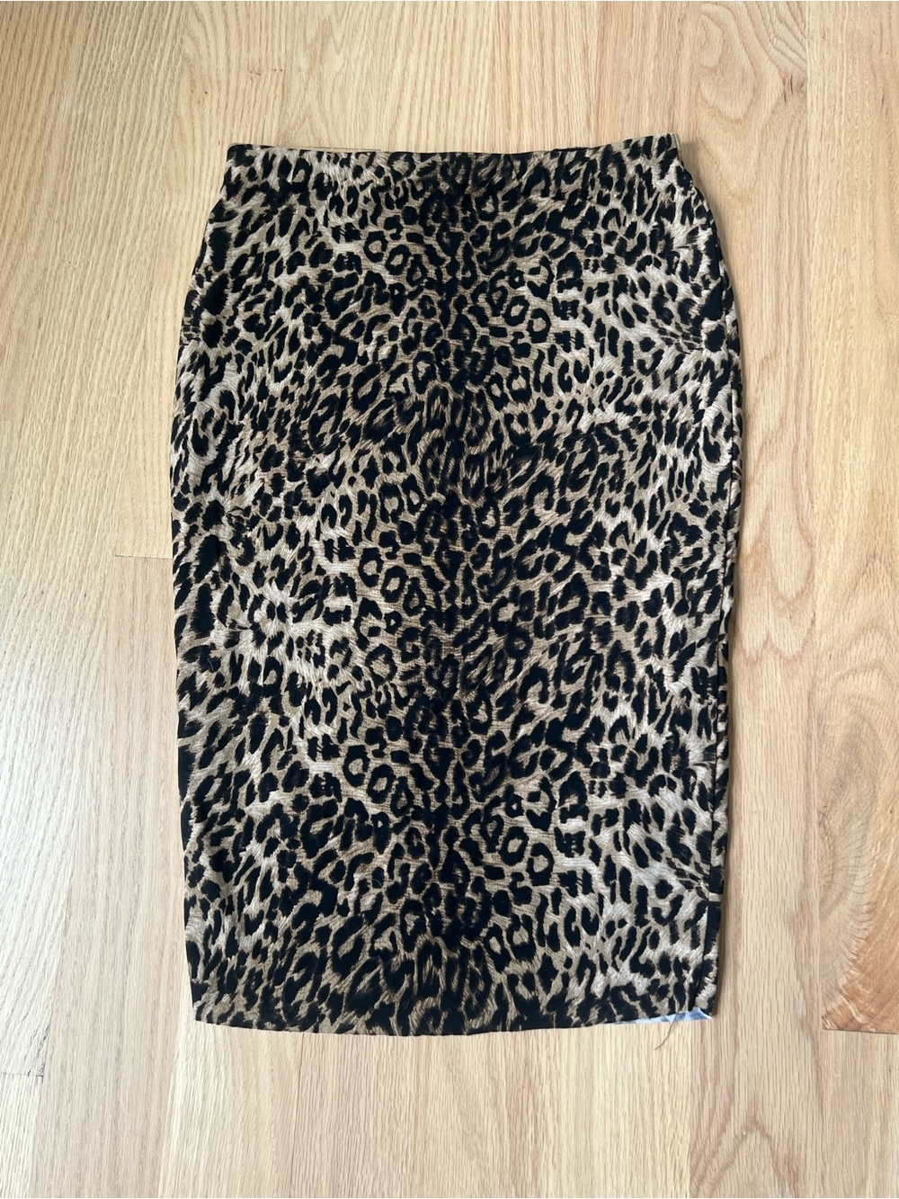 Vince Camuto Leopard-Print Pencil Skirt in Black & Tan